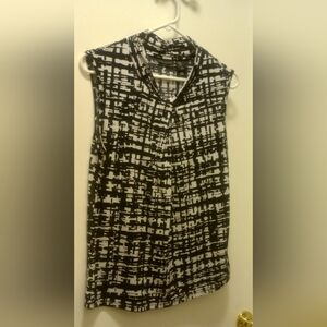 Large black and white blouse
